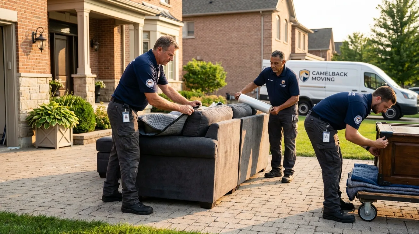 Large estate moving crew wrapping furniture in Trabuco Canyon, CA