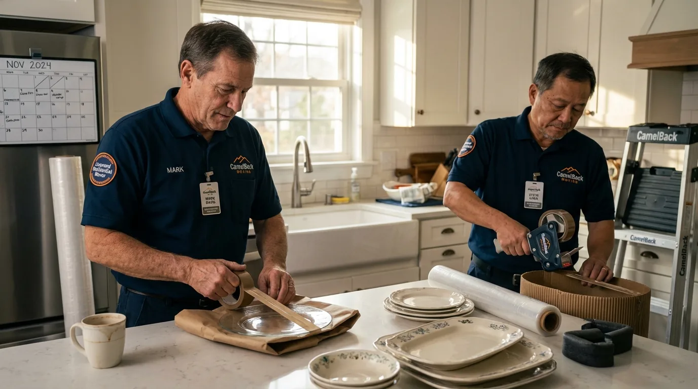Professional crew packing kitchen dishware in Trabuco Canyon, CA